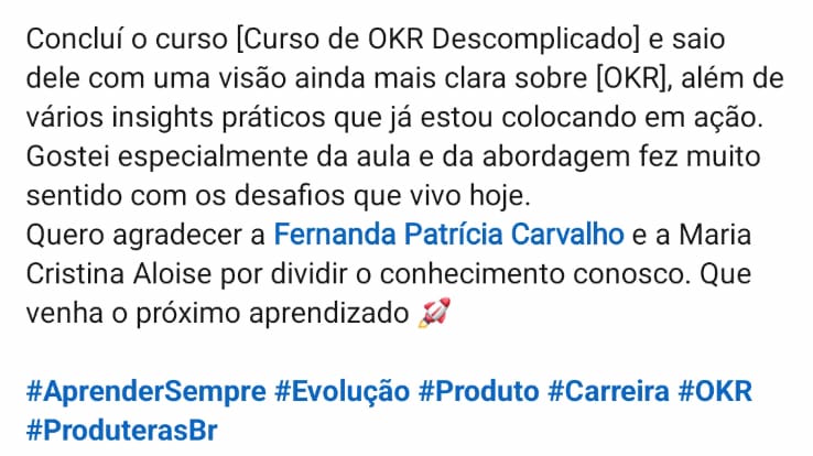 Post do LinkedIn